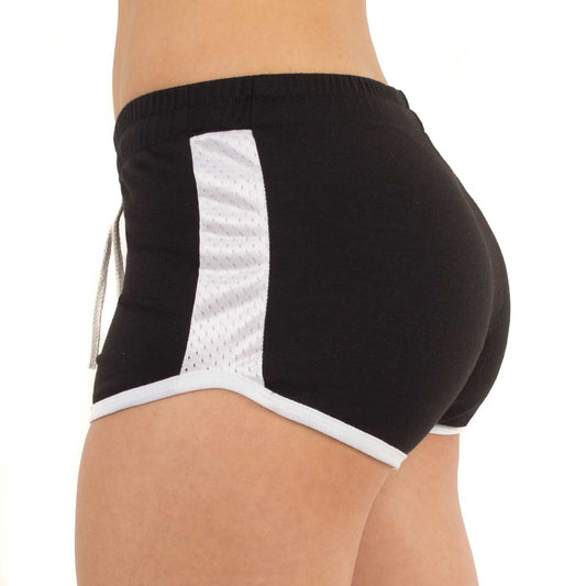 Women's Contrast Mesh Detail Shorts